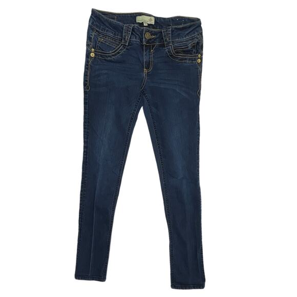 Artisan Crafted Skinny Jeans Junior Size 5 Dark Blue Denim Low Rise - Picture 1 of 6